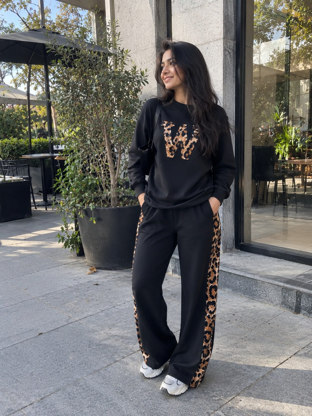 Rock Black Leopard Edge Co-ord Set