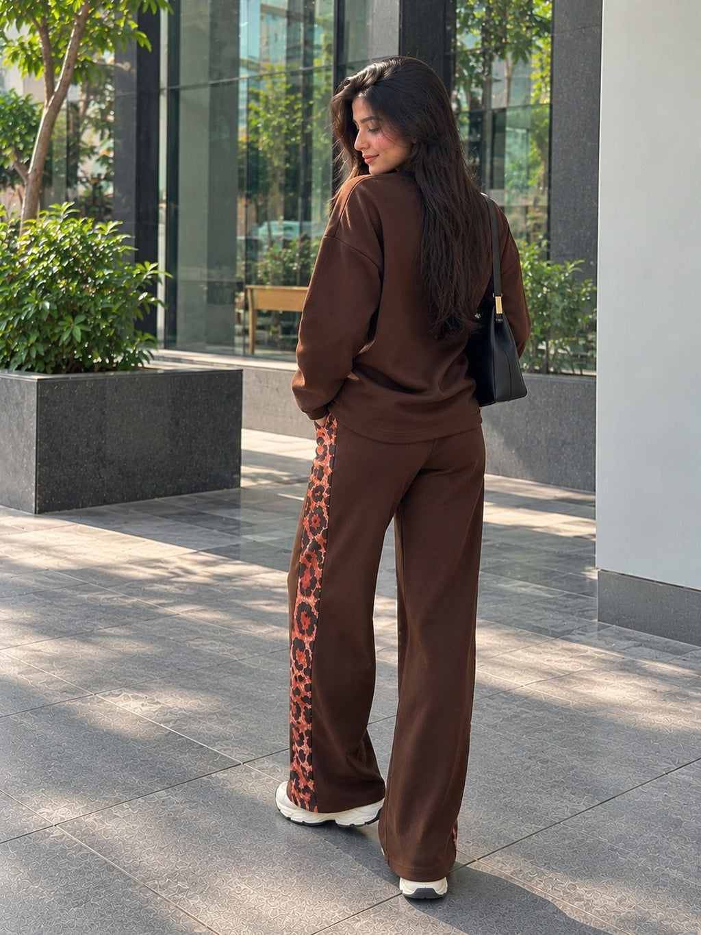 Mud Brown Leopard Edge Co-ord Set