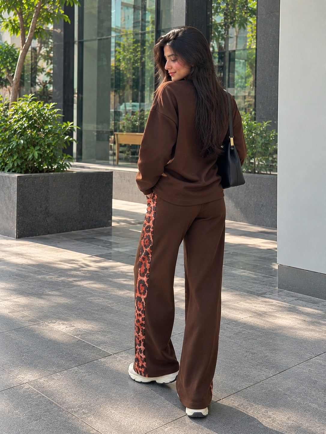 Mud Brown Leopard Edge Co-ord Set