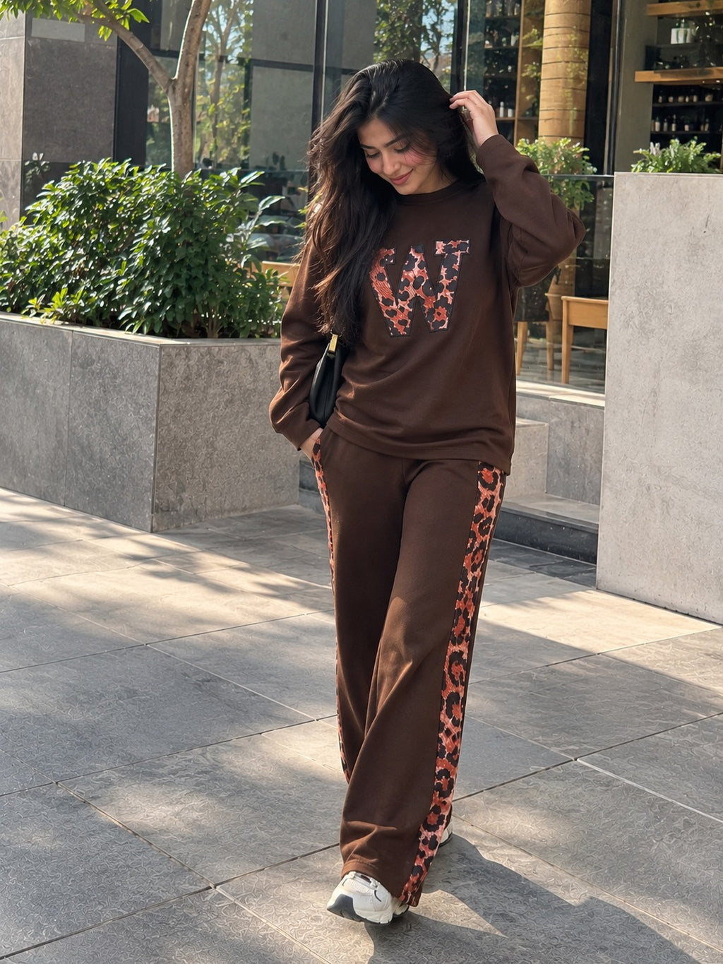 Mud Brown Leopard Edge Co-ord Set