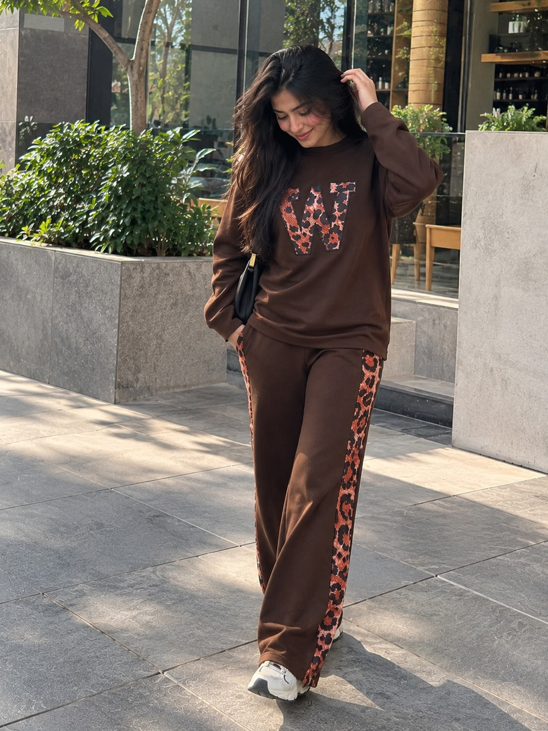 Mud Brown Leopard Edge Co-ord Set