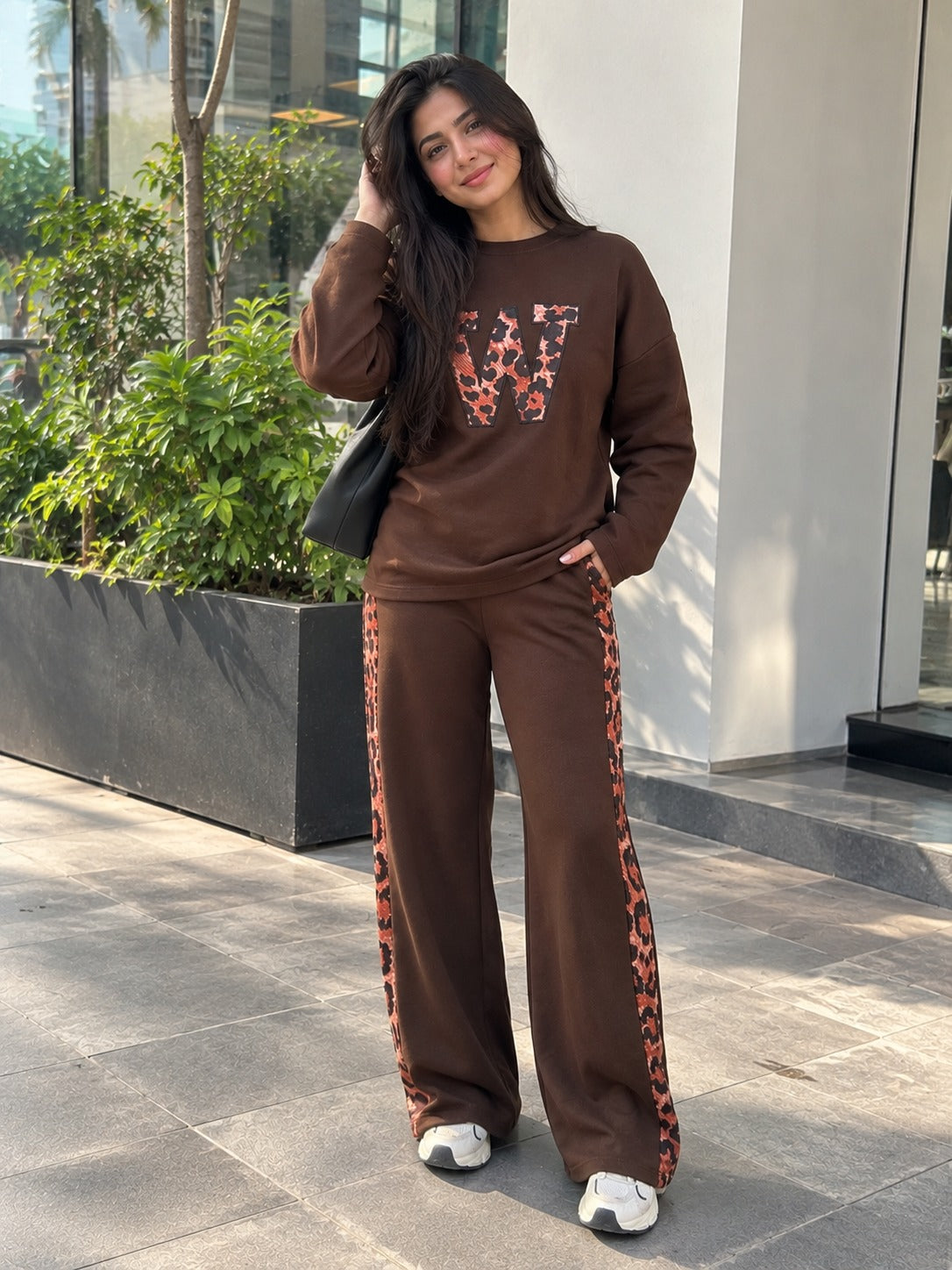 Mud Brown Leopard Edge Co-ord Set