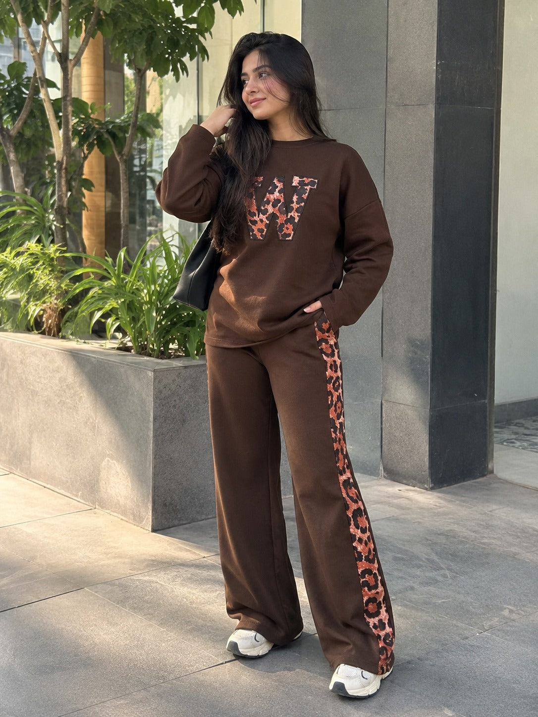 Mud Brown Leopard Edge Co-ord Set