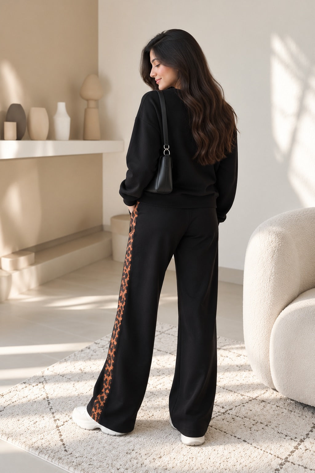 Rock Black Leopard Edge Co-ord Set