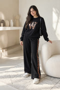 Rock Black Leopard Edge Co-ord Set