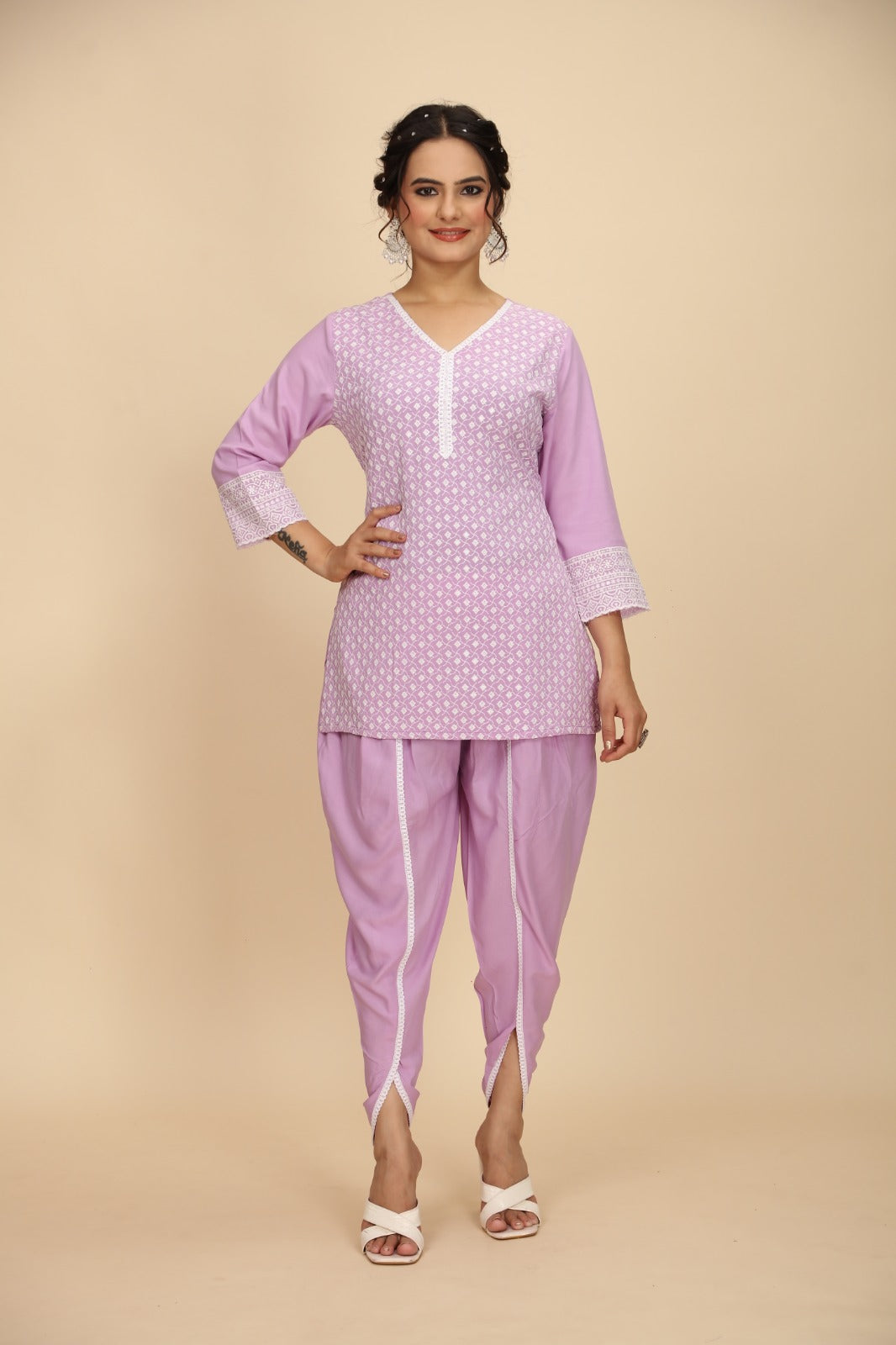 ARENIVA - Lilac Colour Women's Comfortable Co-Ord Set