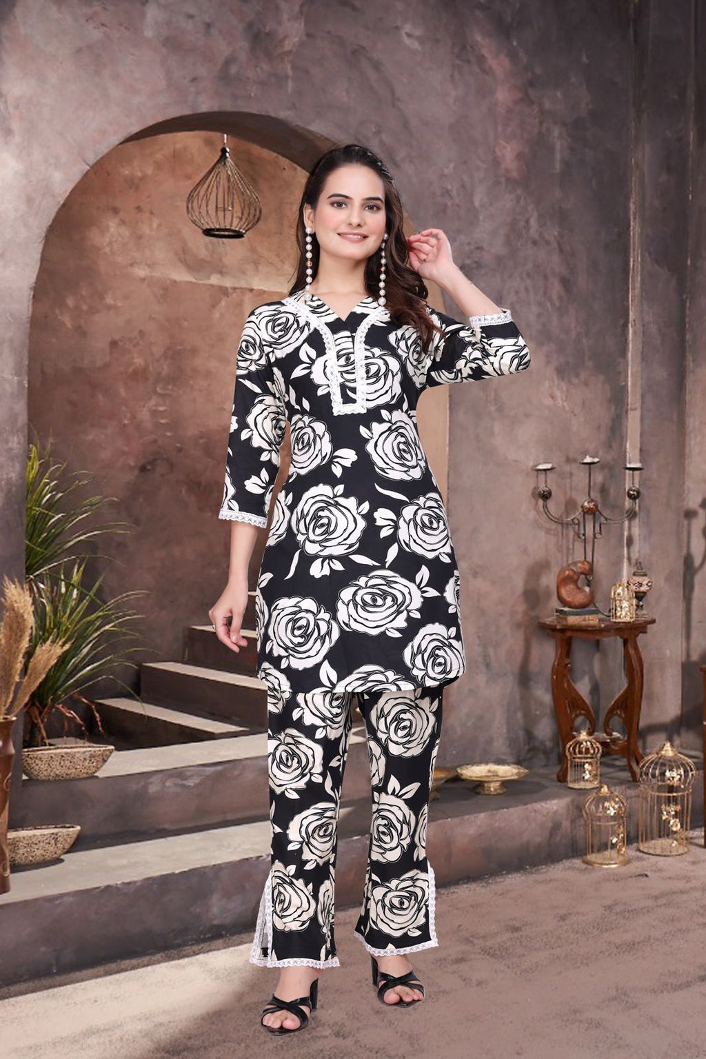 ARENIVA - Black Colour Premium Co-Ord Set for Women