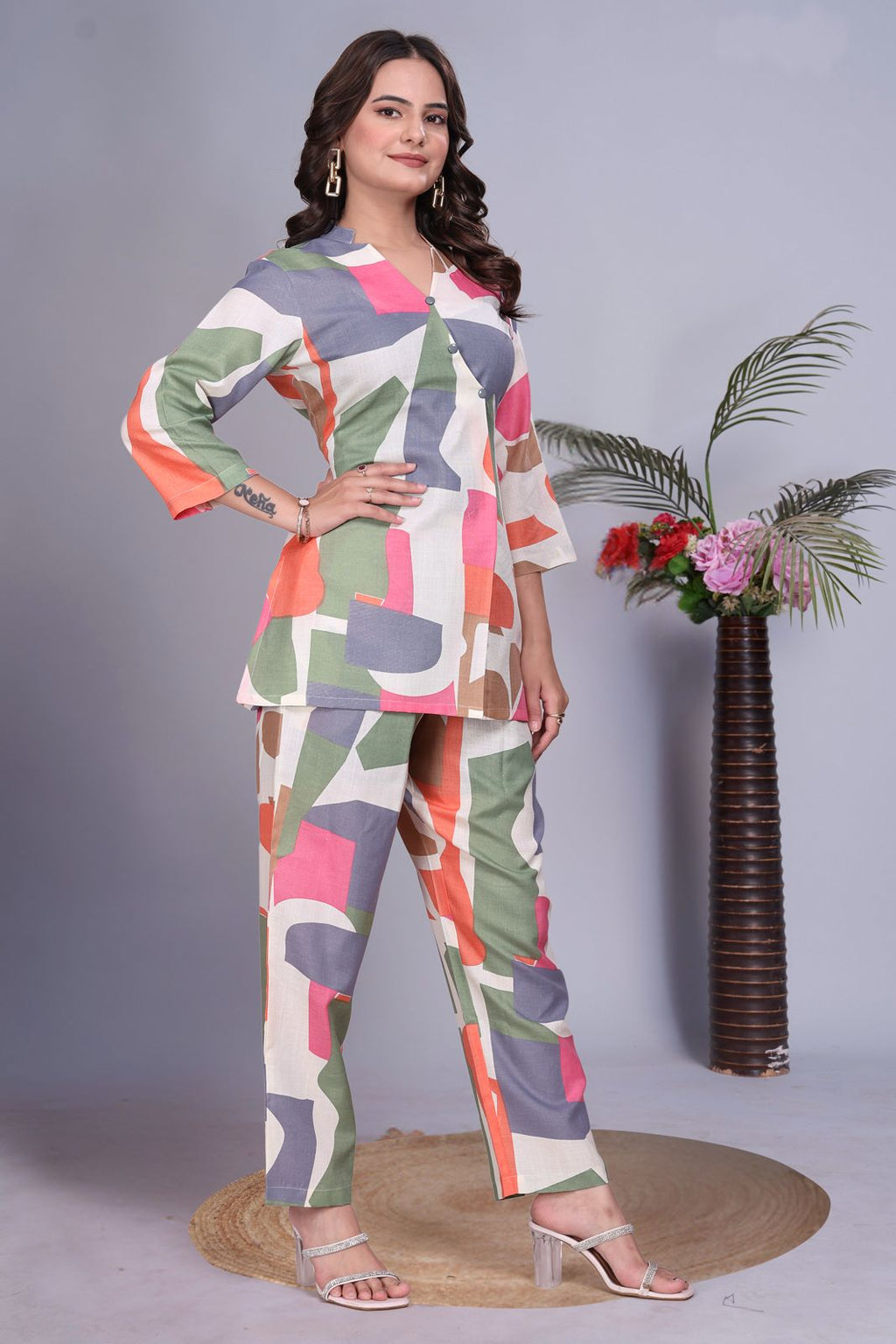 ARENIVA - Multicolour Colour Women's Comfortable Co-Ord Set