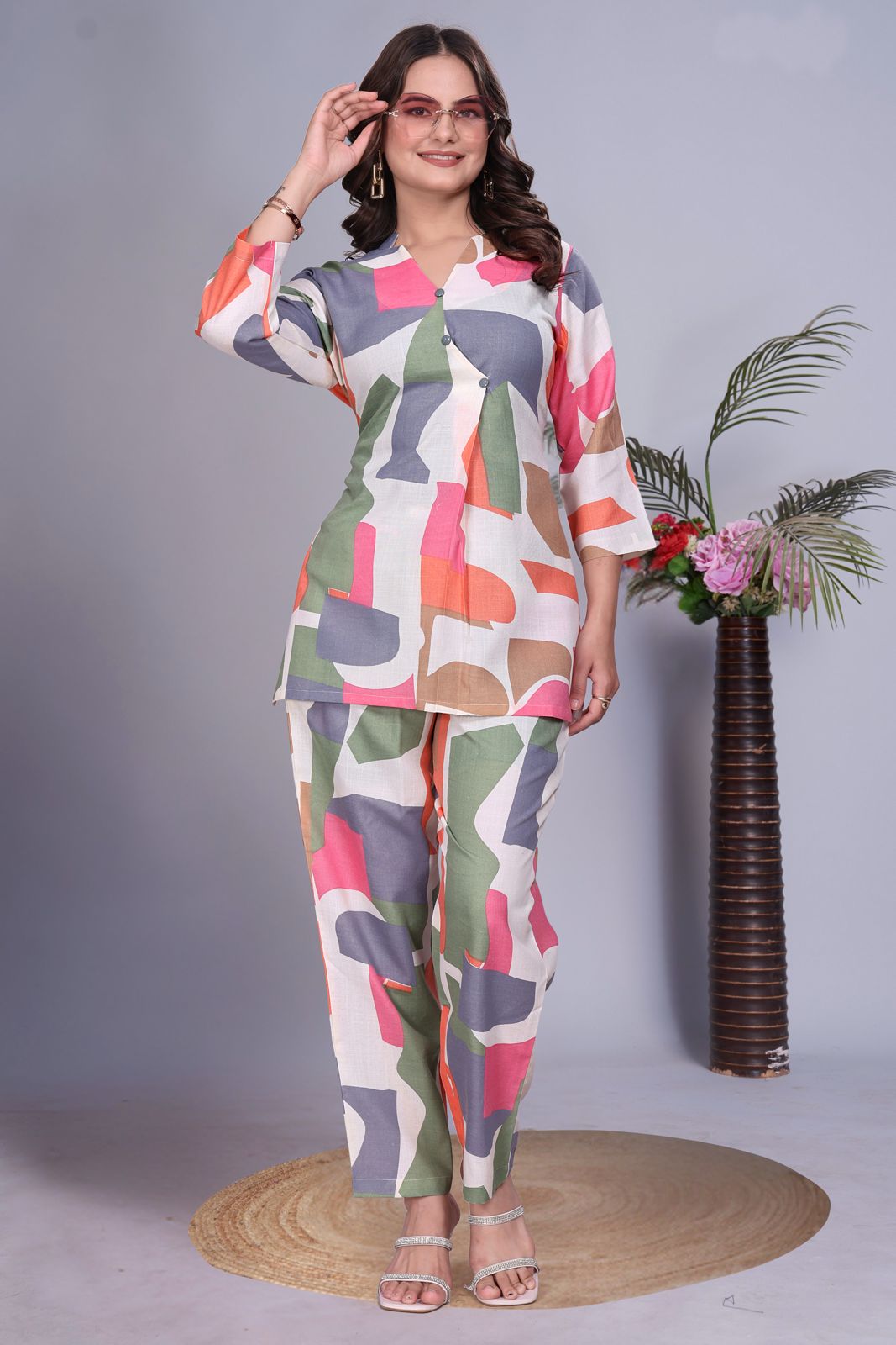 ARENIVA - Multicolour Colour Women's Comfortable Co-Ord Set