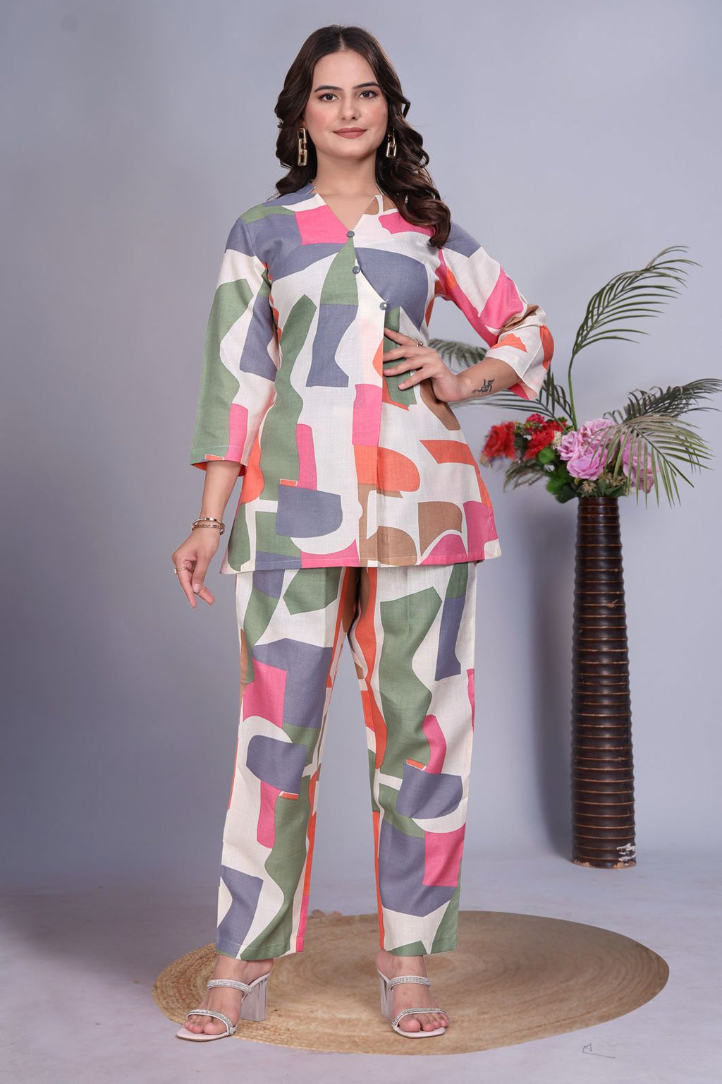 ARENIVA - Multicolour Colour Women's Comfortable Co-Ord Set