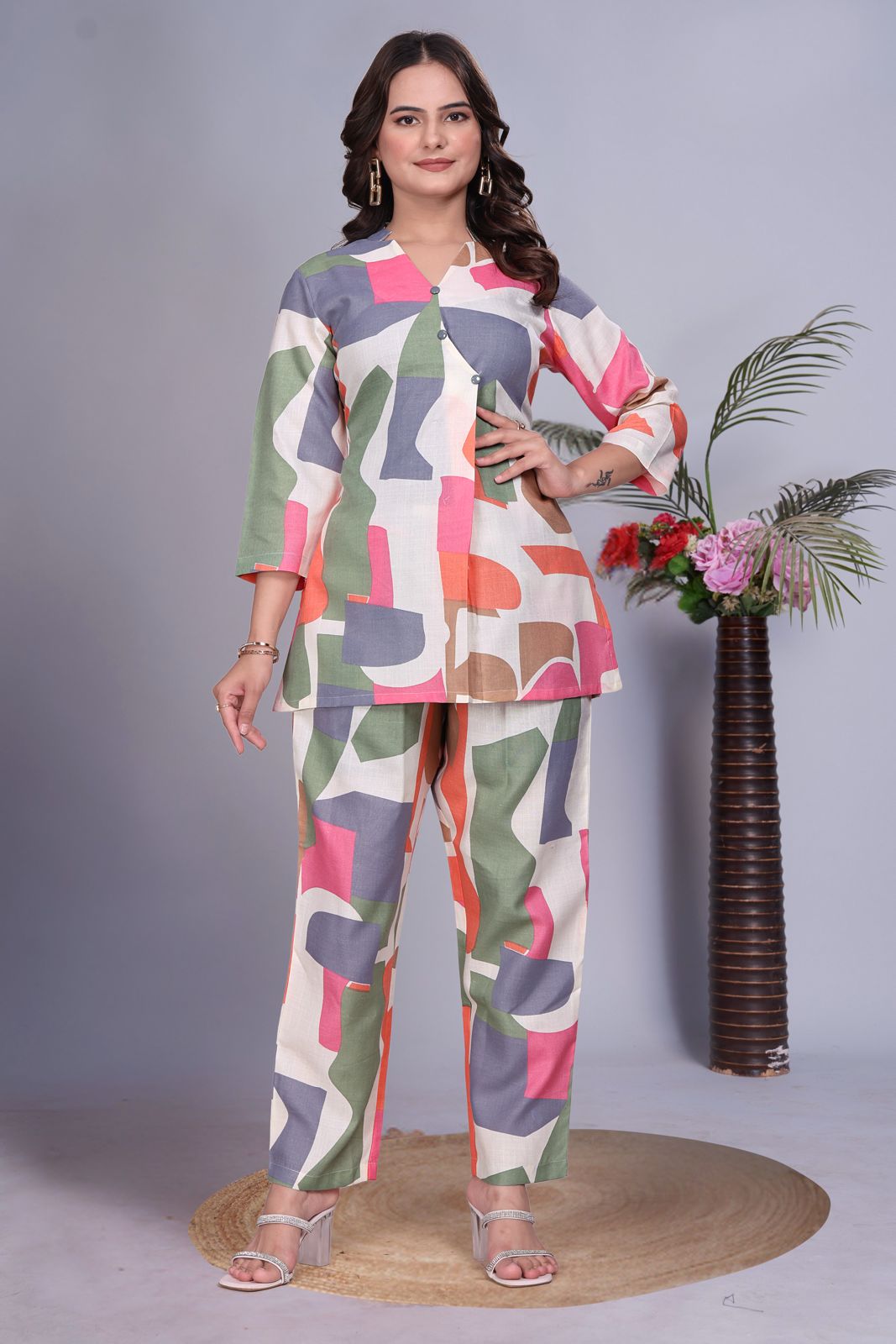 ARENIVA - Multicolour Colour Women's Comfortable Co-Ord Set