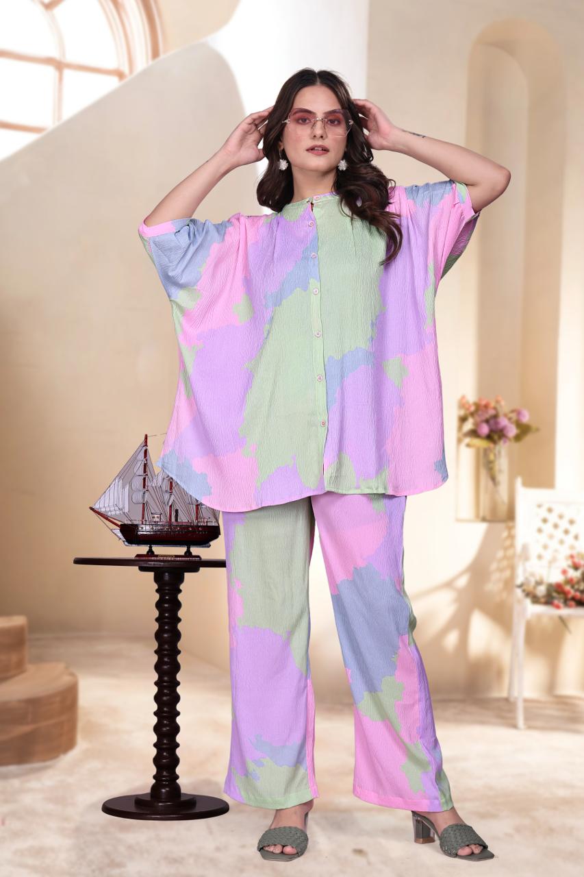 Pastel Multi-Colour Print Women’s Co-Ord Set