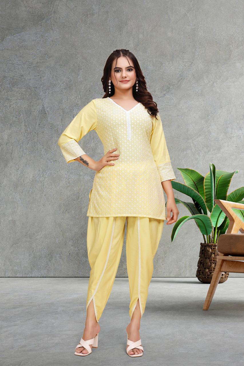 Classi Yellow Colour Designer Co-Ord Set for Women