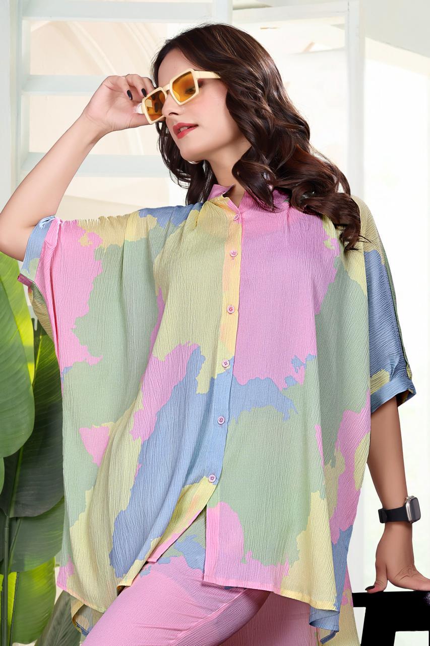 Pastel Multi-Colour Print Designer Women’s Co-ord Set