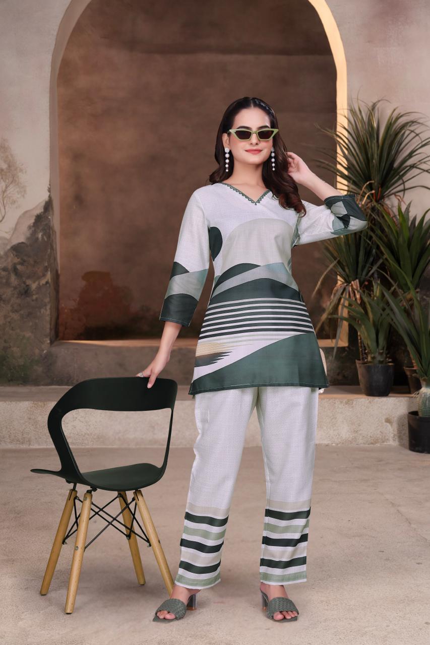 Multicolour Abstract Print Designer Women’s Co-Ord Set
