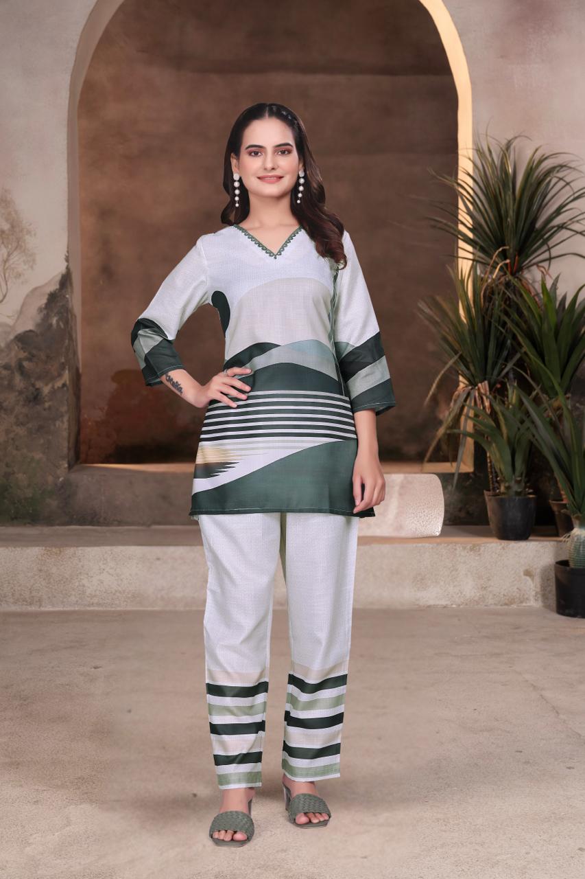 Multicolour Abstract Print Designer Women’s Co-Ord Set