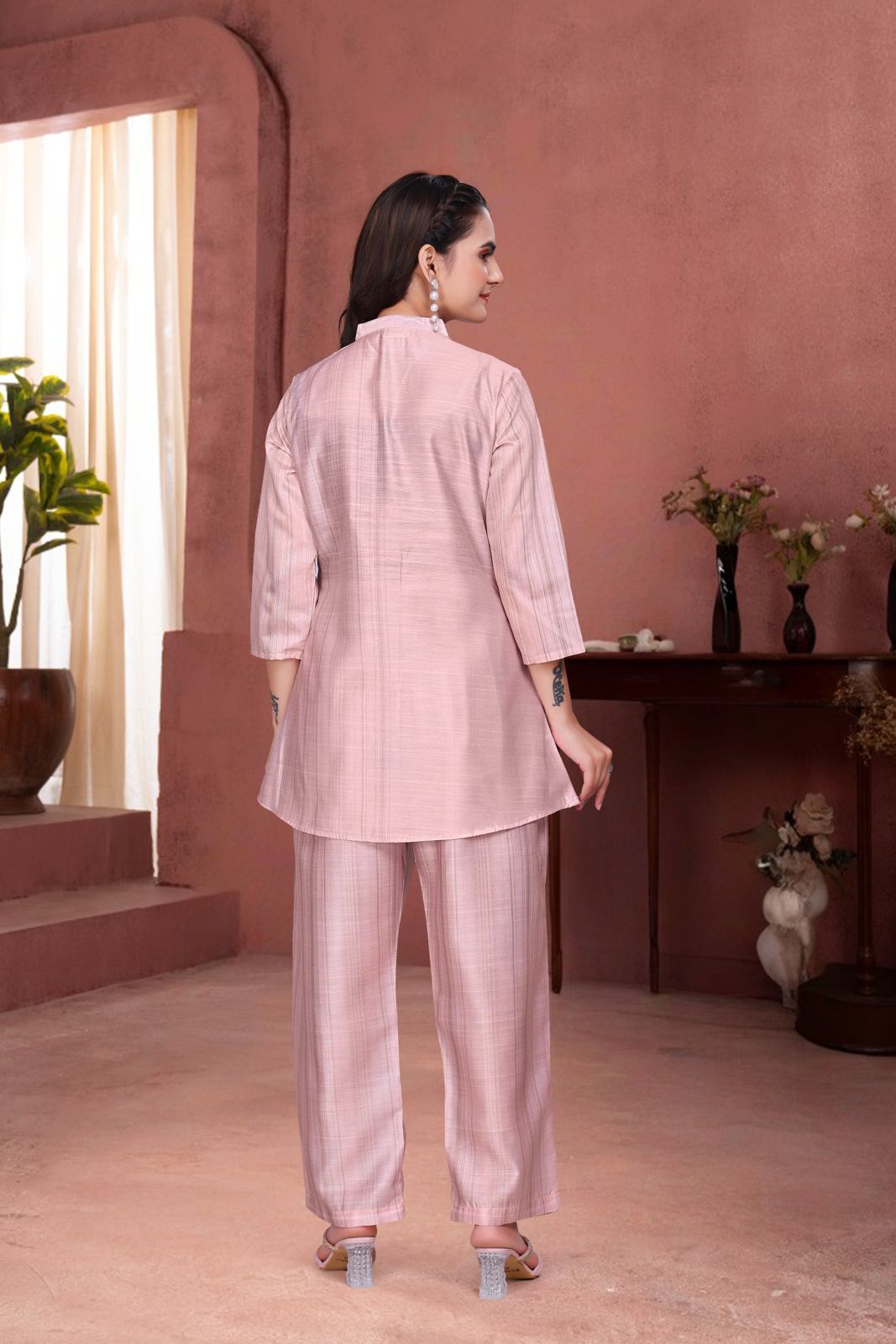 Pastal Pink Graphic Print Women’s Designer Co-Ord Set