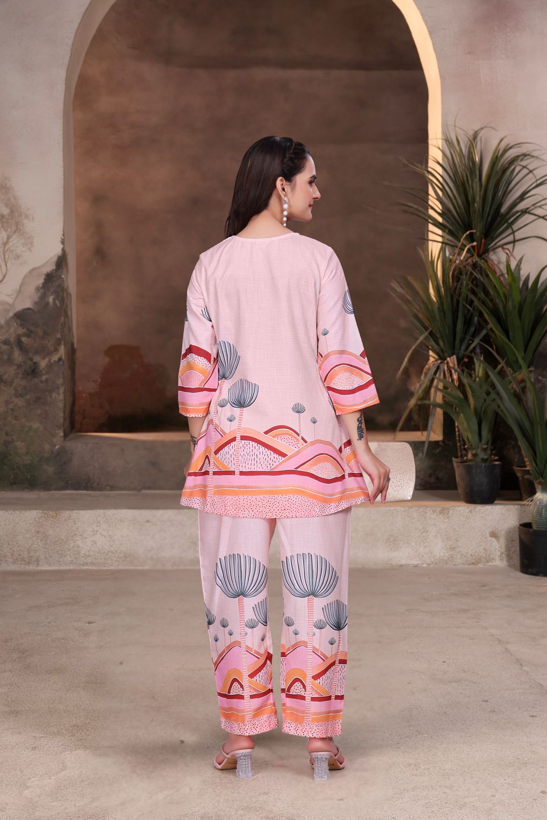 Pink Graphic Printed Women’s Designer Co-ord Set