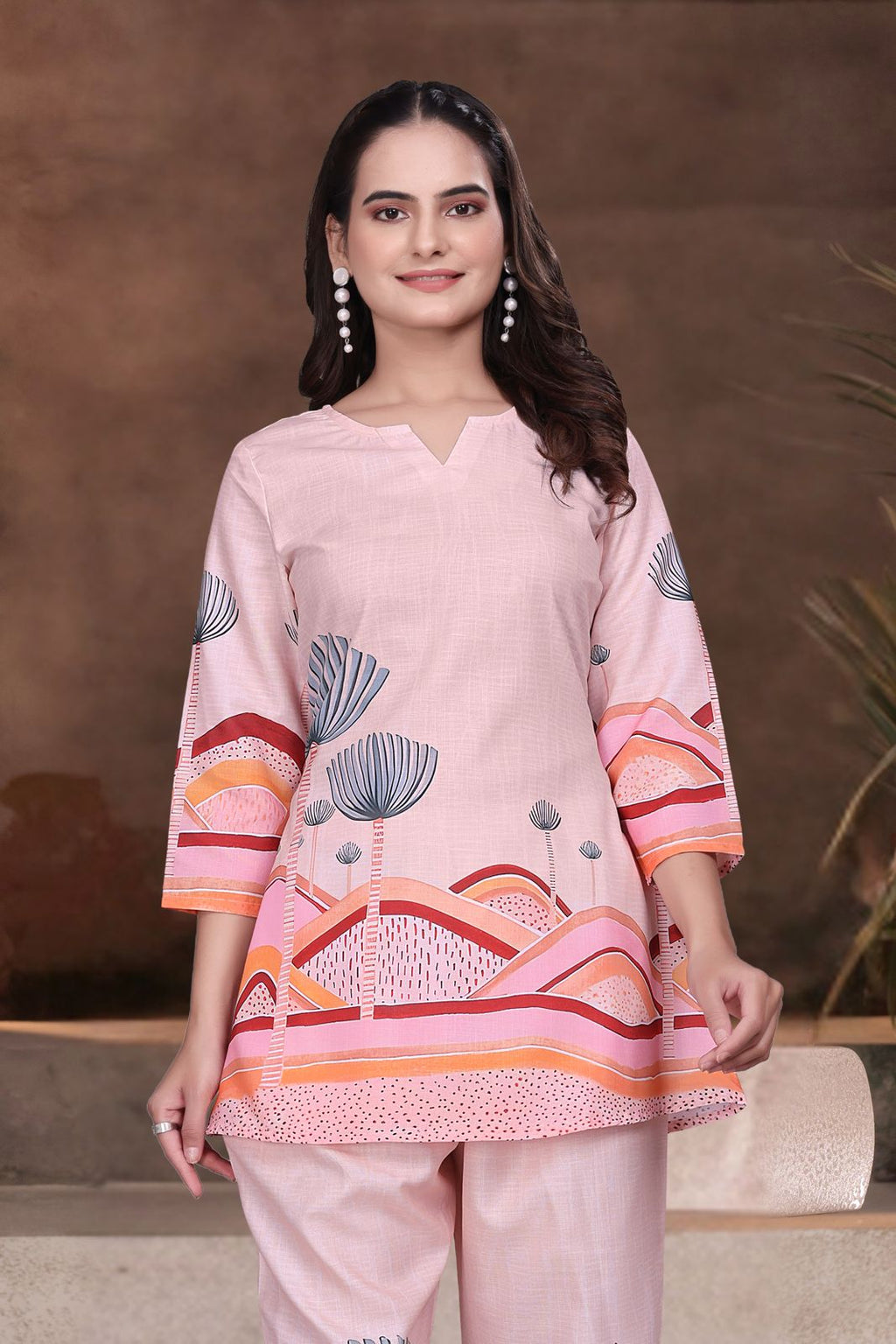 Pink Graphic Printed Women’s Designer Co-ord Set