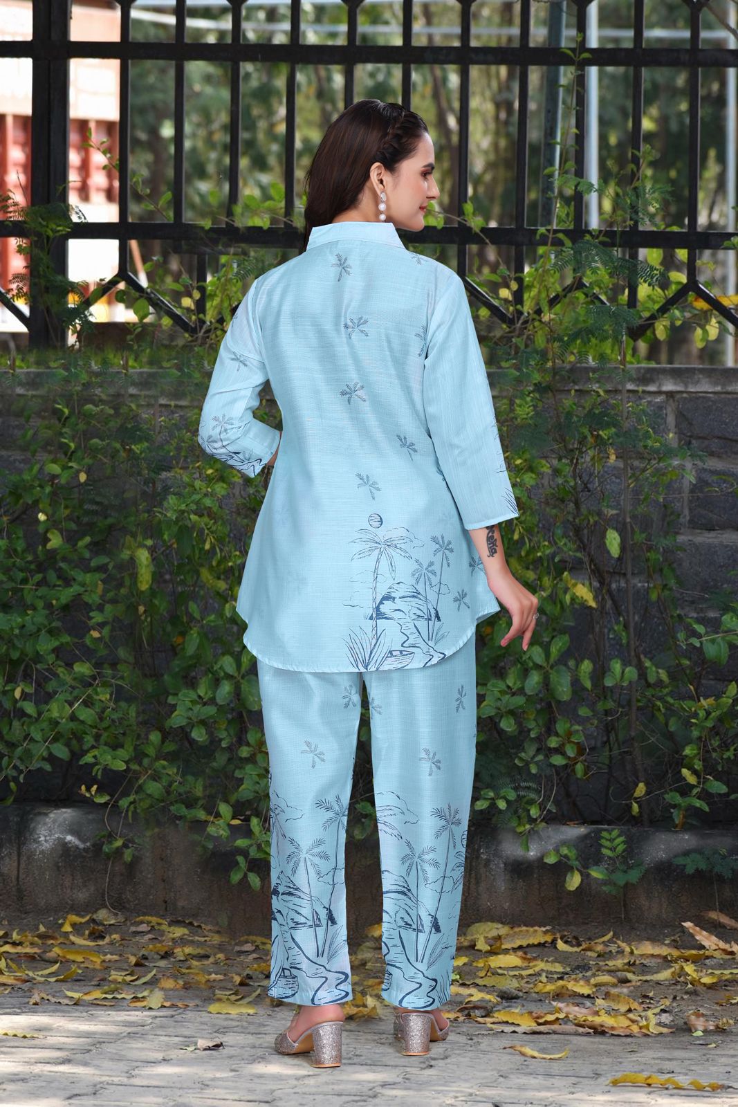 Baby Blue Designer Co-ord Set for Women