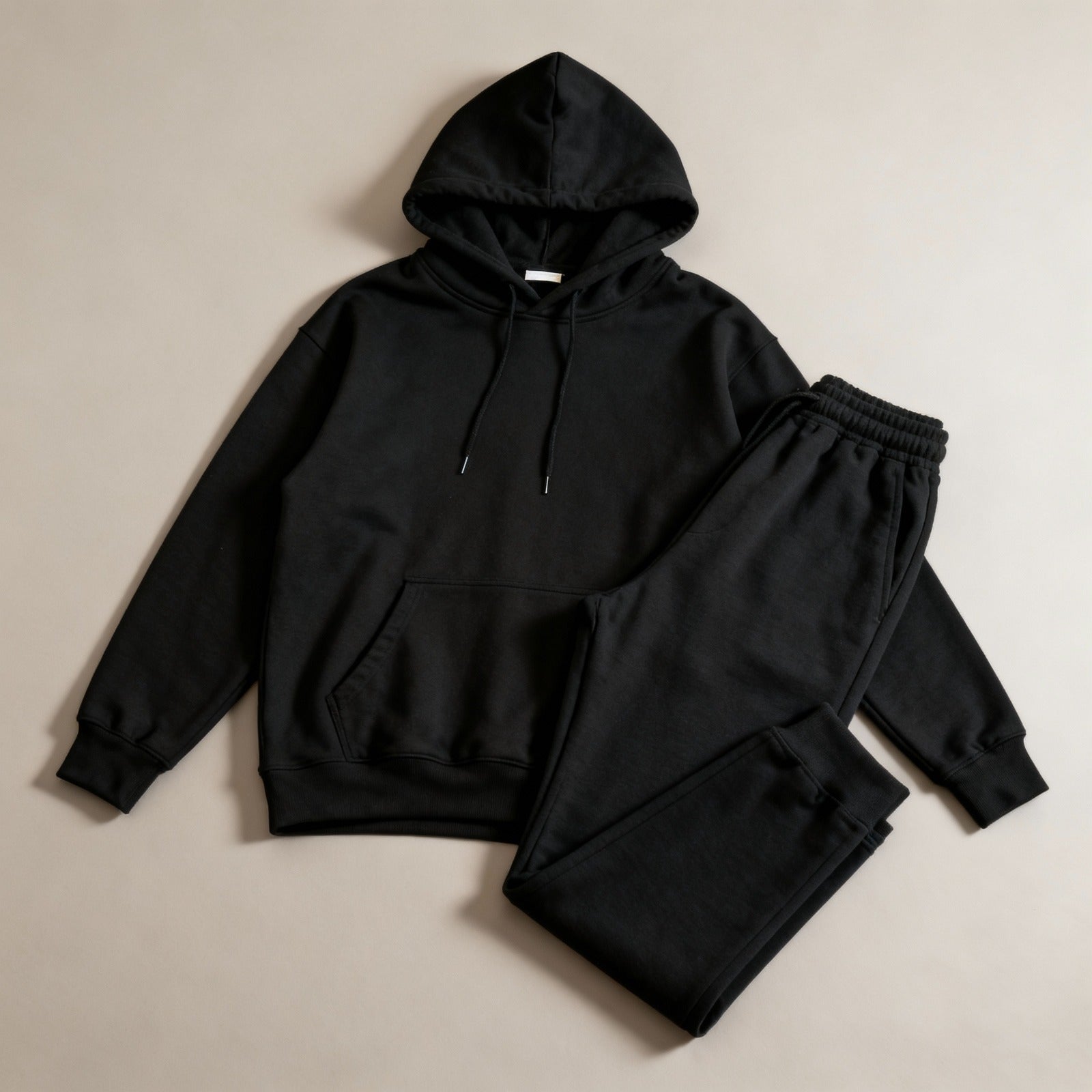 ARENIVA - Deep Black Colour Women's Comfortable Hoodie Co-Ord Set