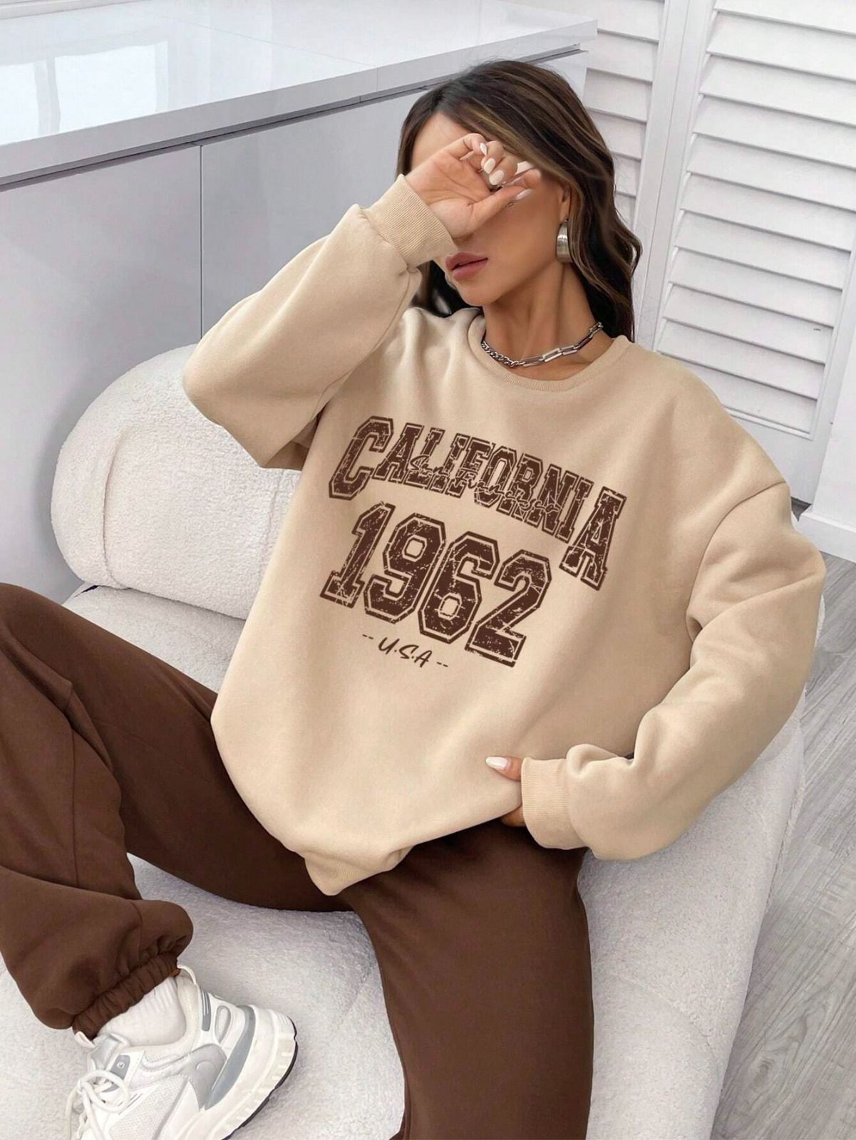 Coffee Brown Colour Women's Comfortable Co-Ord Set with Graphic Print