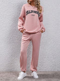 Baby Pink Colour Women's Comfortable Co-Ord Set with Graphic Print