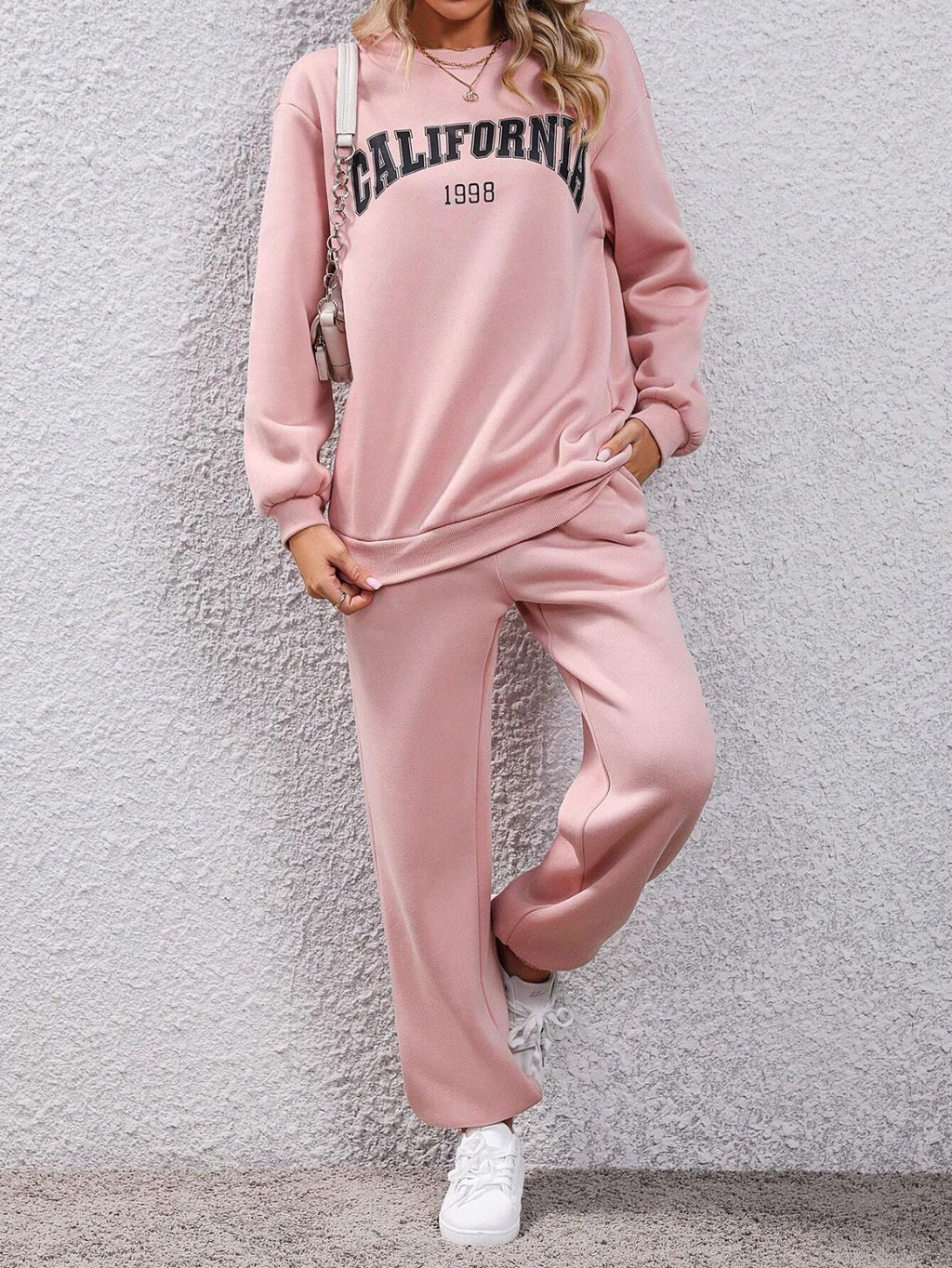 Baby Pink Colour Women's Comfortable Co-Ord Set with Graphic Print