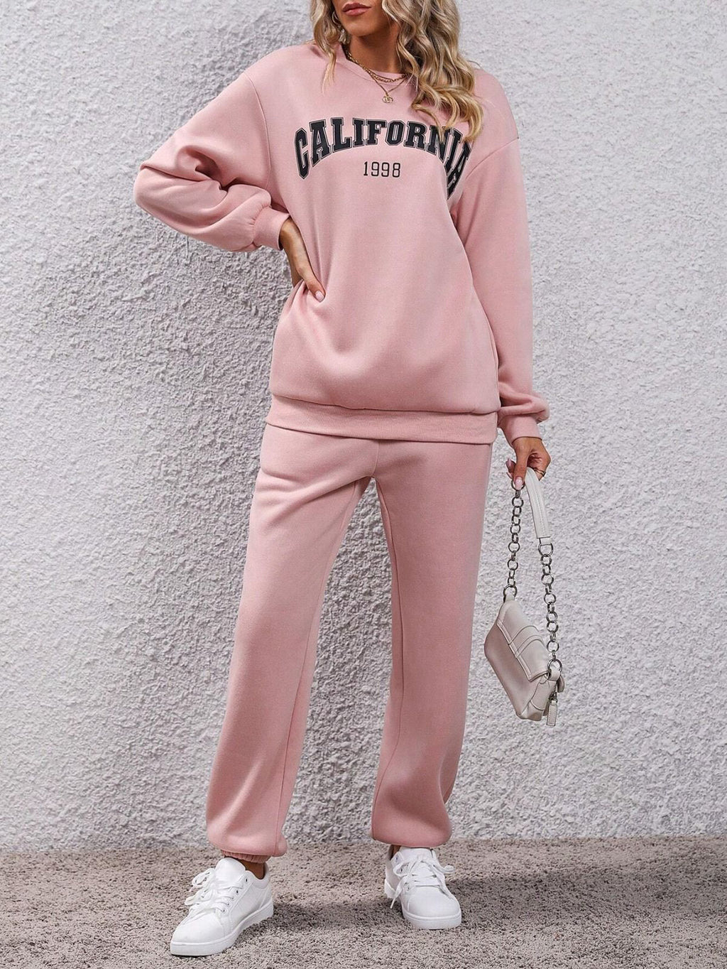 Baby Pink Colour Women's Comfortable Co-Ord Set with Graphic Print