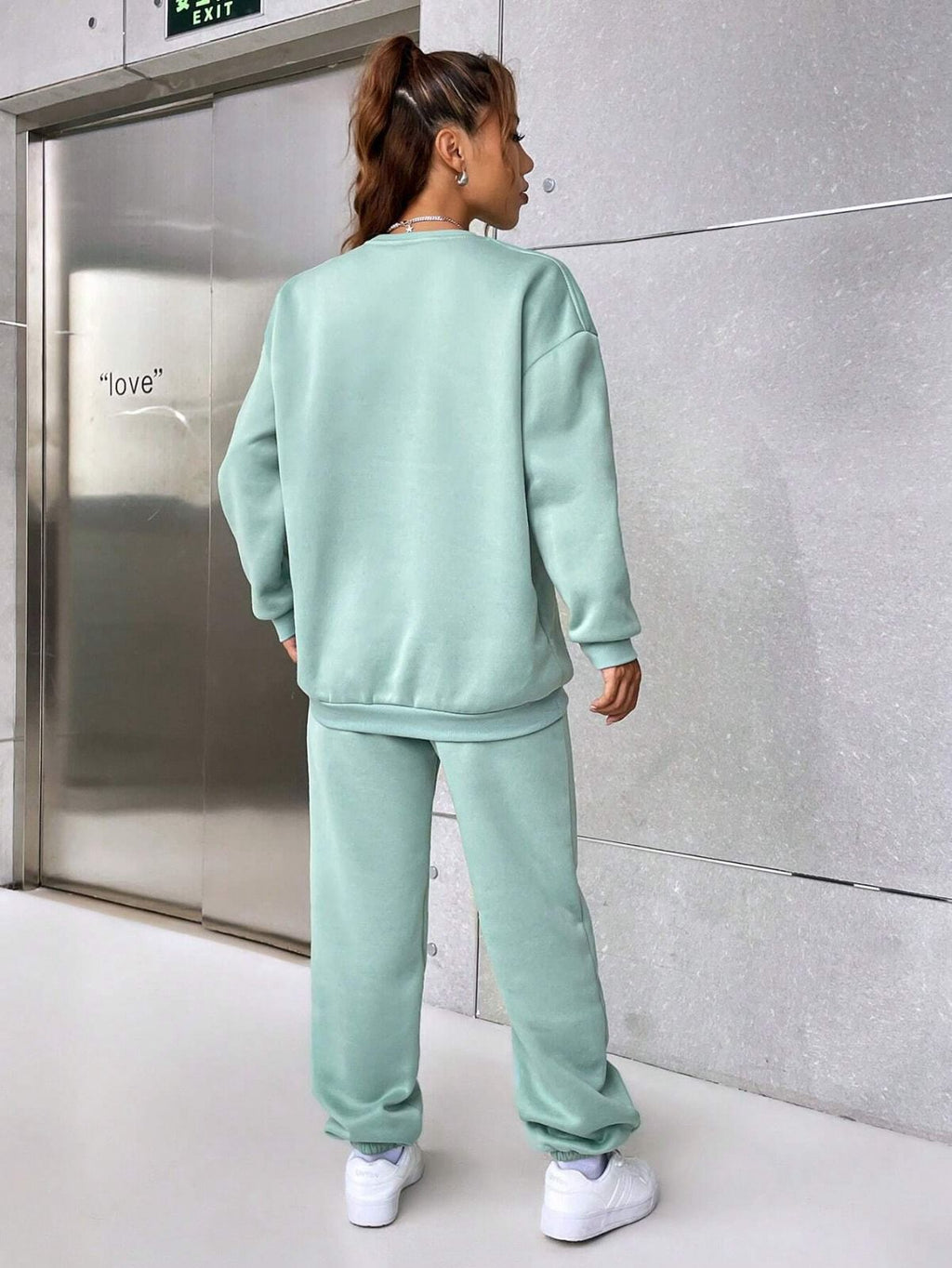 Mint Green Colour Women's Comfortable Co-Ord Set with Graphic Print