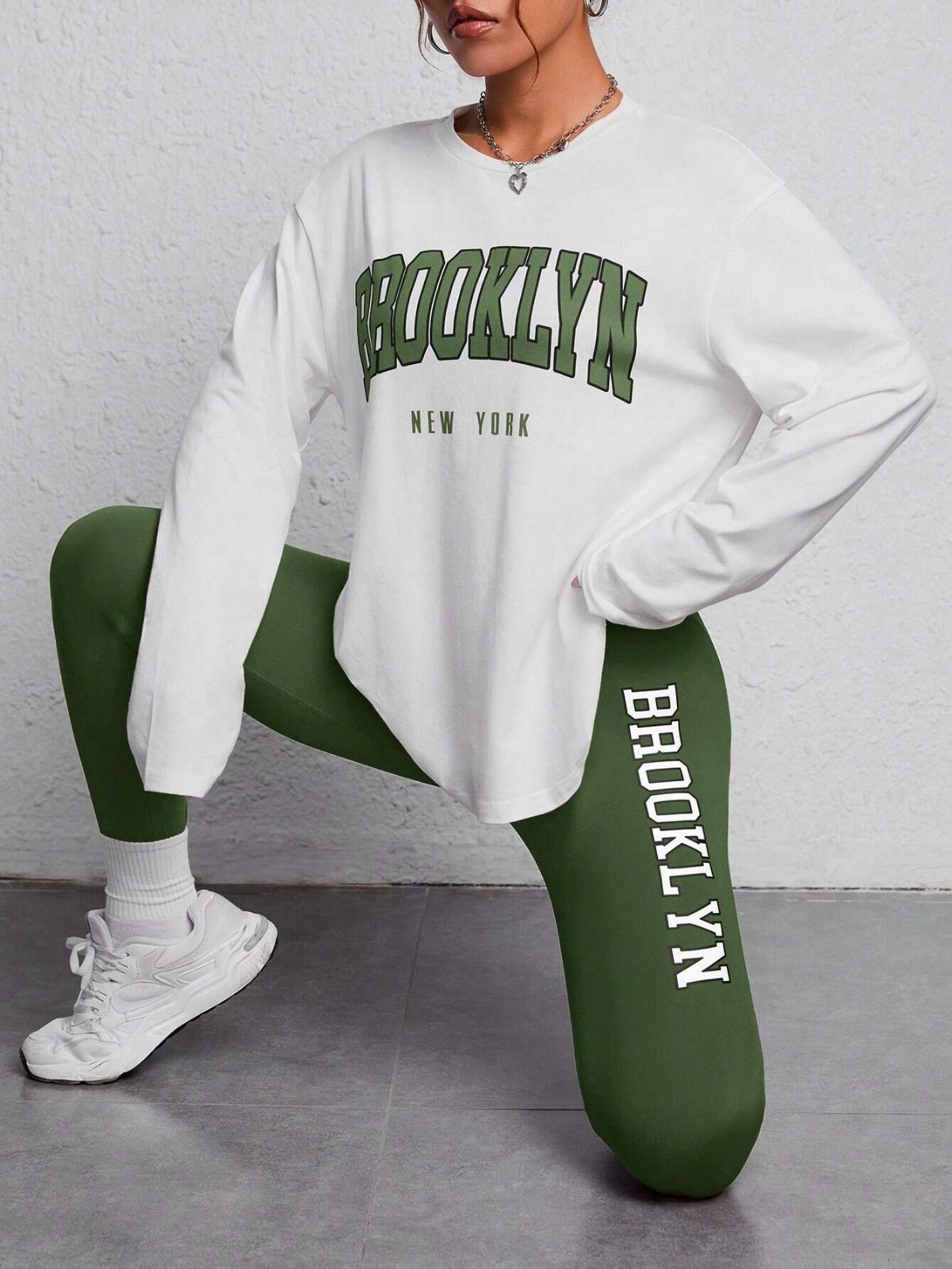 Basil Green Colour Women's Comfortable Co-Ord Set with Graphic Print