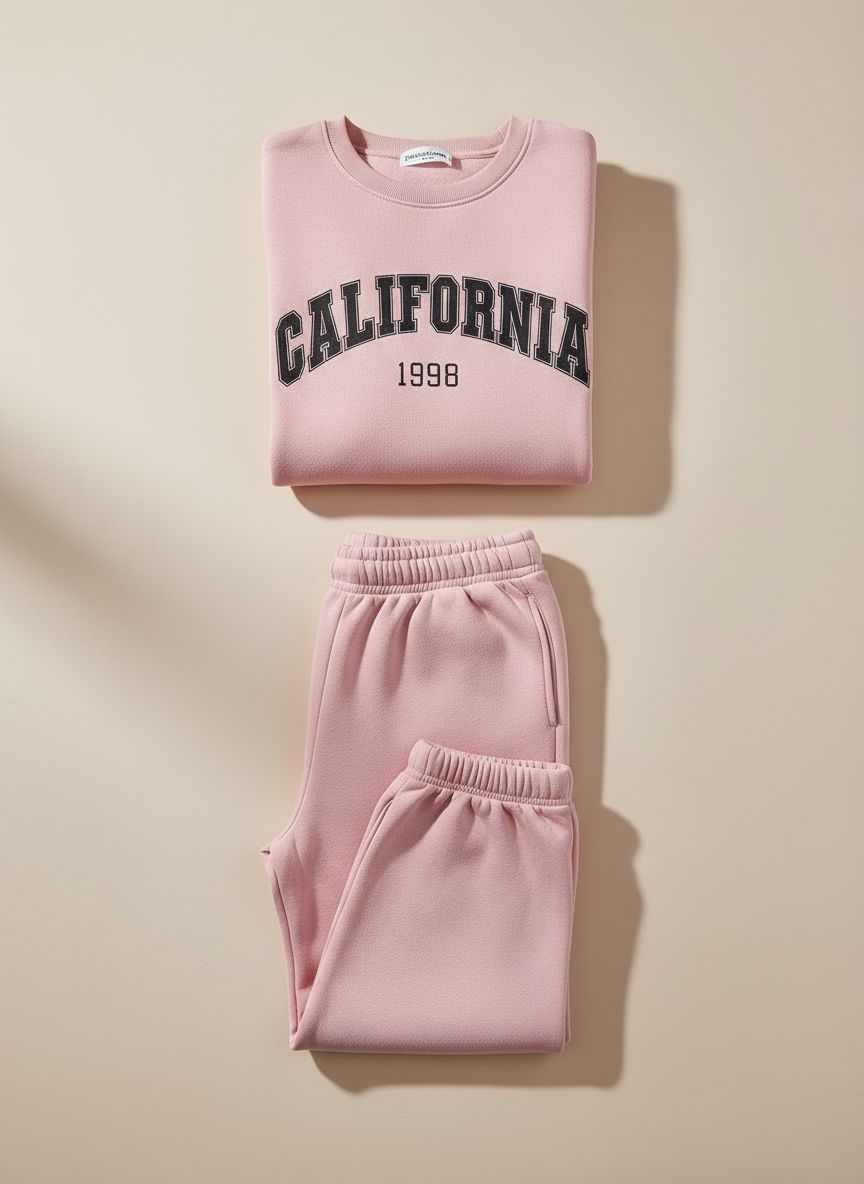 Baby Pink Colour Women's Comfortable Co-Ord Set