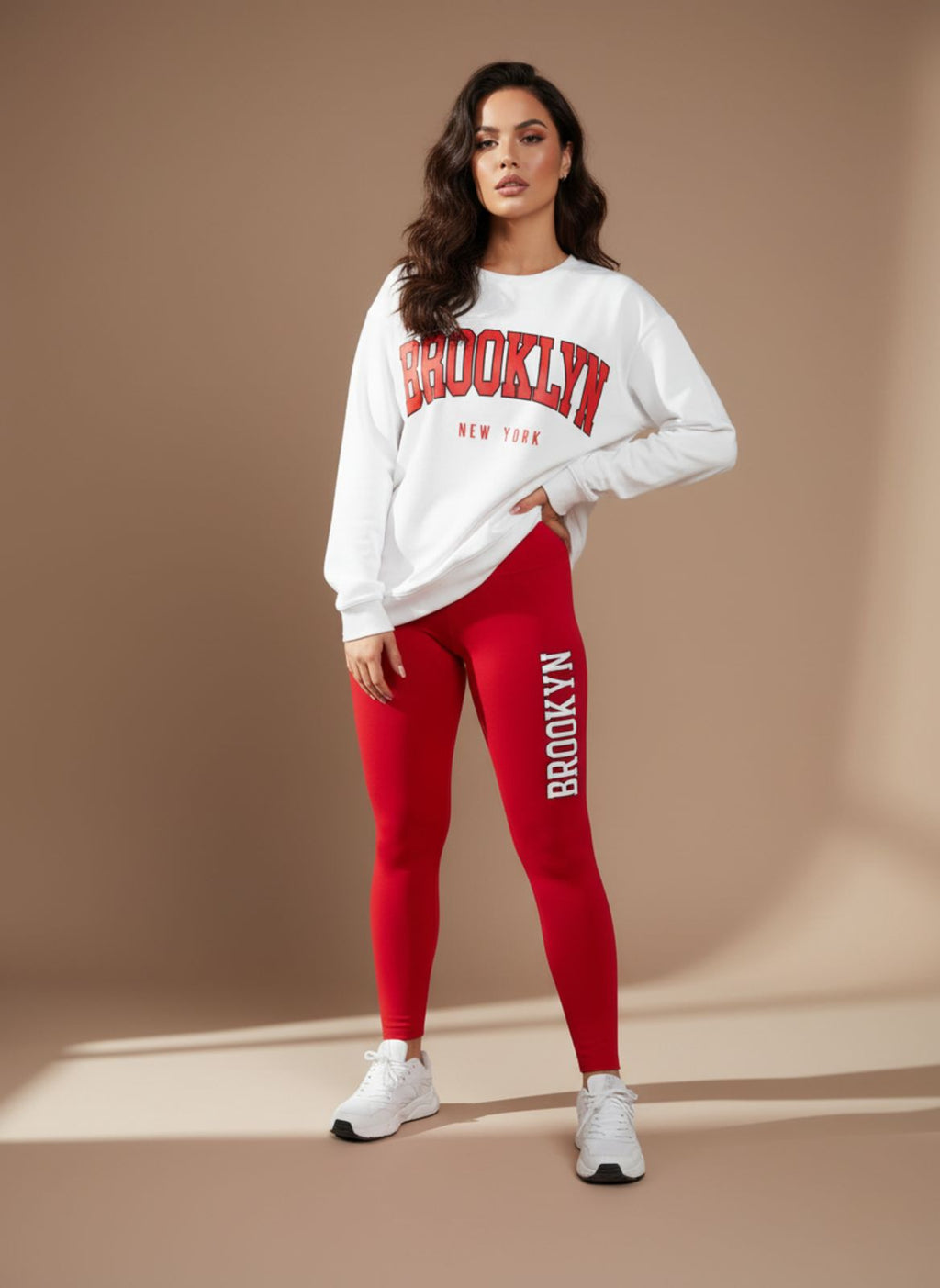 ARENIVA - Crimson Red Colour Women's Comfortable Co-Ord Set with Leopard Print