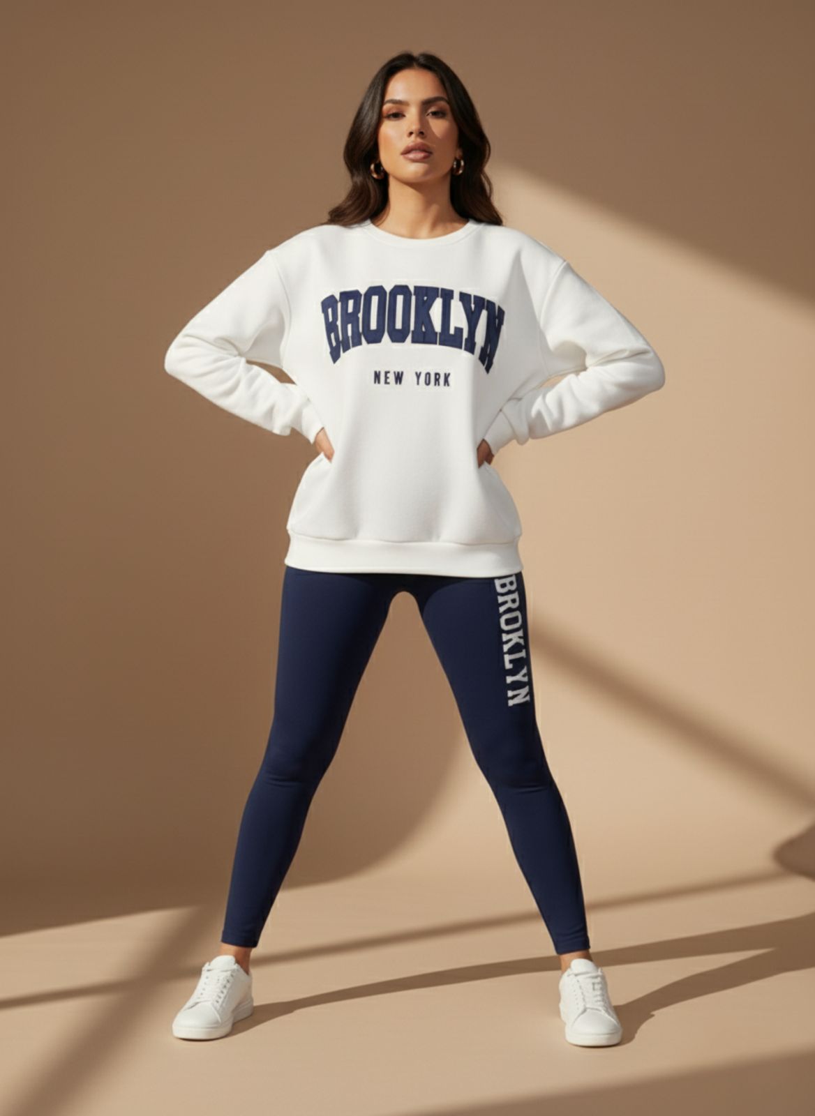 ARENIVA -  Navy Blue Colour Women's Comfortable Co-Ord Set with Leopard Print