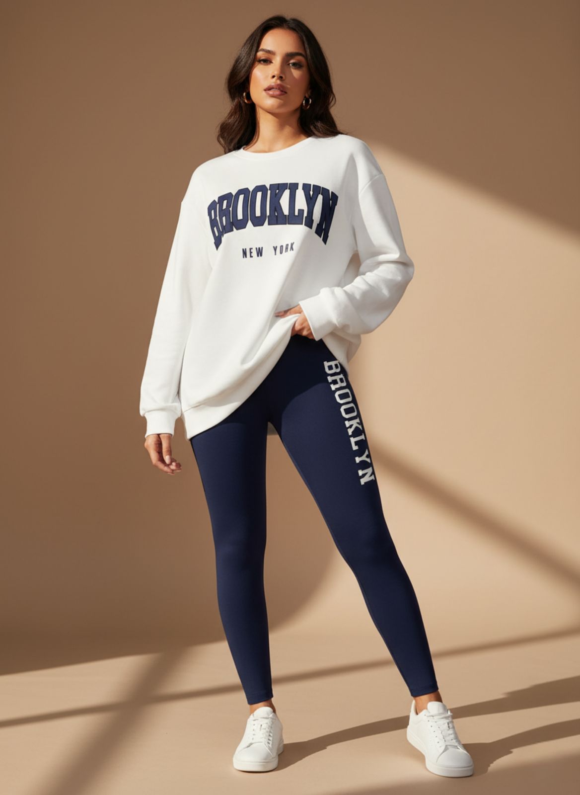 ARENIVA -  Navy Blue Colour Women's Comfortable Co-Ord Set with Leopard Print