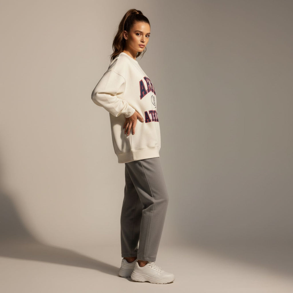 Beige & Grey Colour Heavy Women's Co-Ord Set