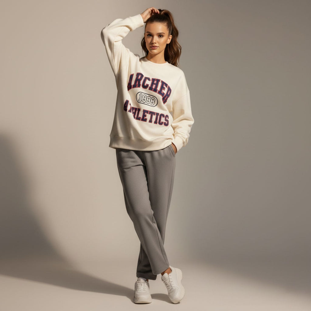 Beige & Grey Colour Heavy Women's Co-Ord Set