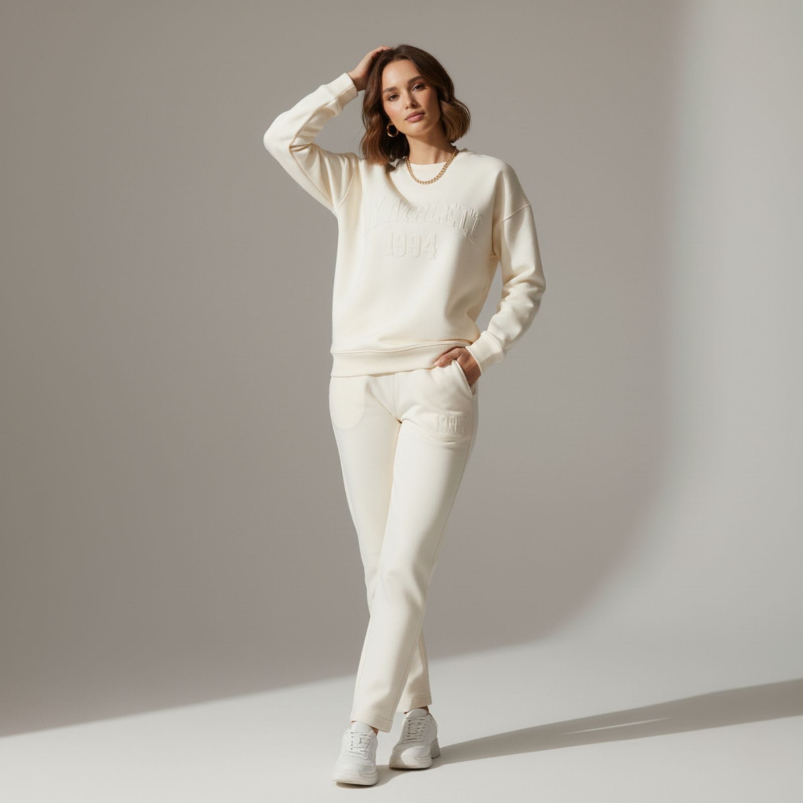 Snow White Colour Women's Heavy Co-Ord Set