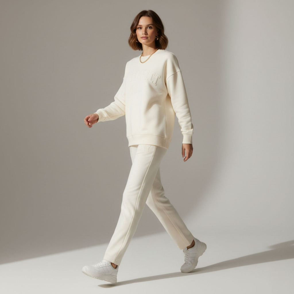 Snow White Colour Women's Heavy Co-Ord Set