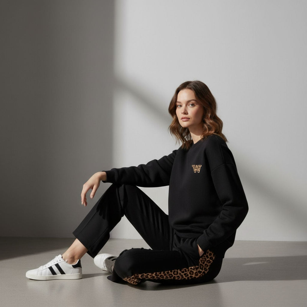 Deep Black Colour Women's Comfortable Co-Ord Set