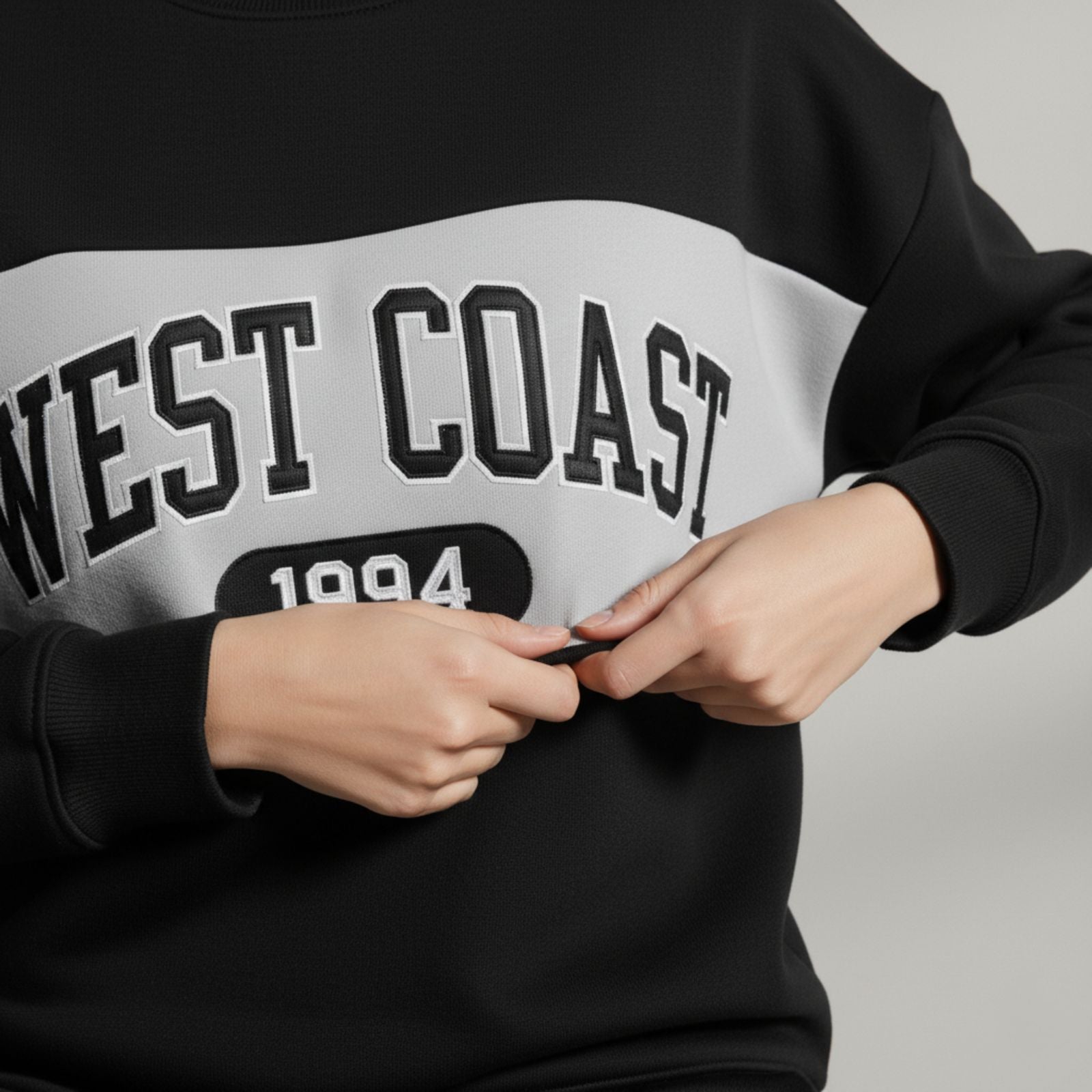 WEST COAST - Women's Black Co-Ord Set with Graphic Print