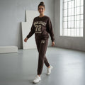 Dark Brown Colour Women's Comfortable Co-Ord Set with Graphic Print