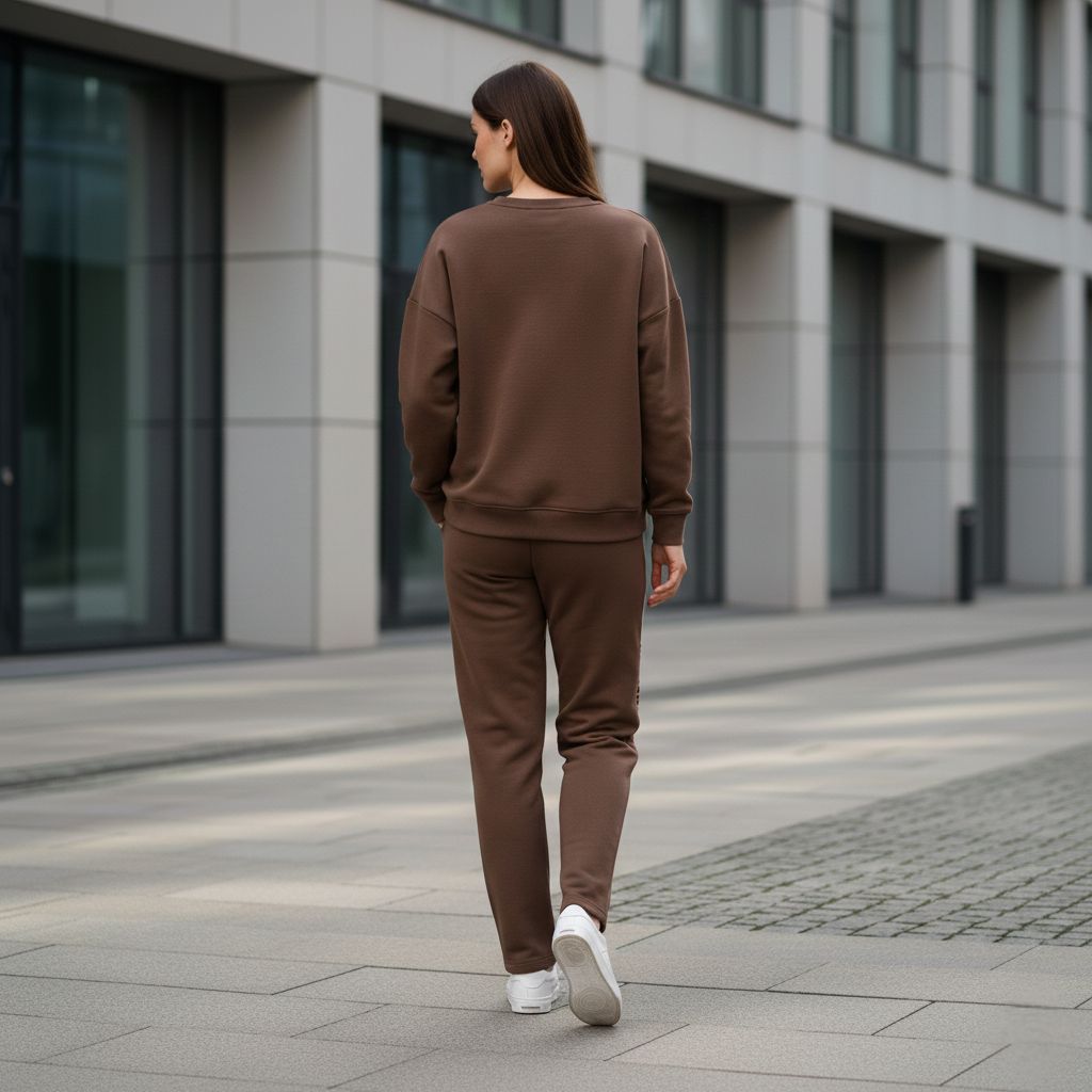 Coffee Brown Colour Women's Co-Ord Set with Leopard Print