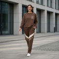 Coffee Brown Colour Women's Co-Ord Set with Leopard Print