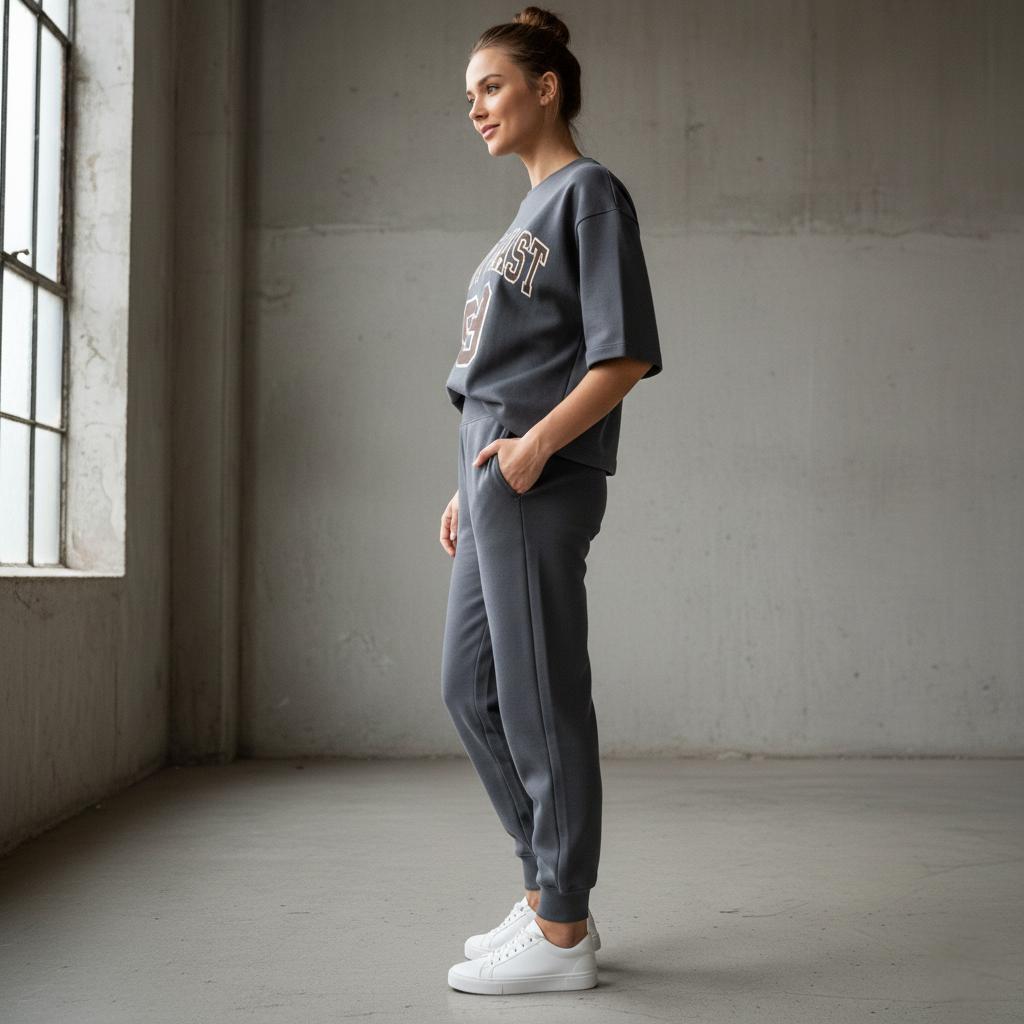 "West Coast" Dark Grey Colour Women's Comfortable Co-Ord Set