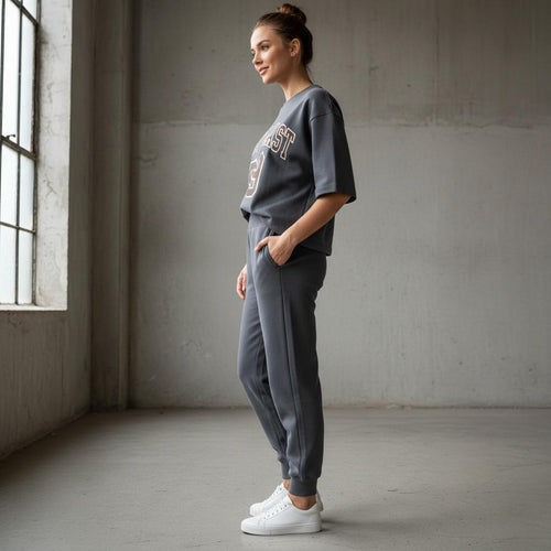 "West Coast" Dark Grey Colour Women's Comfortable Co-Ord Set
