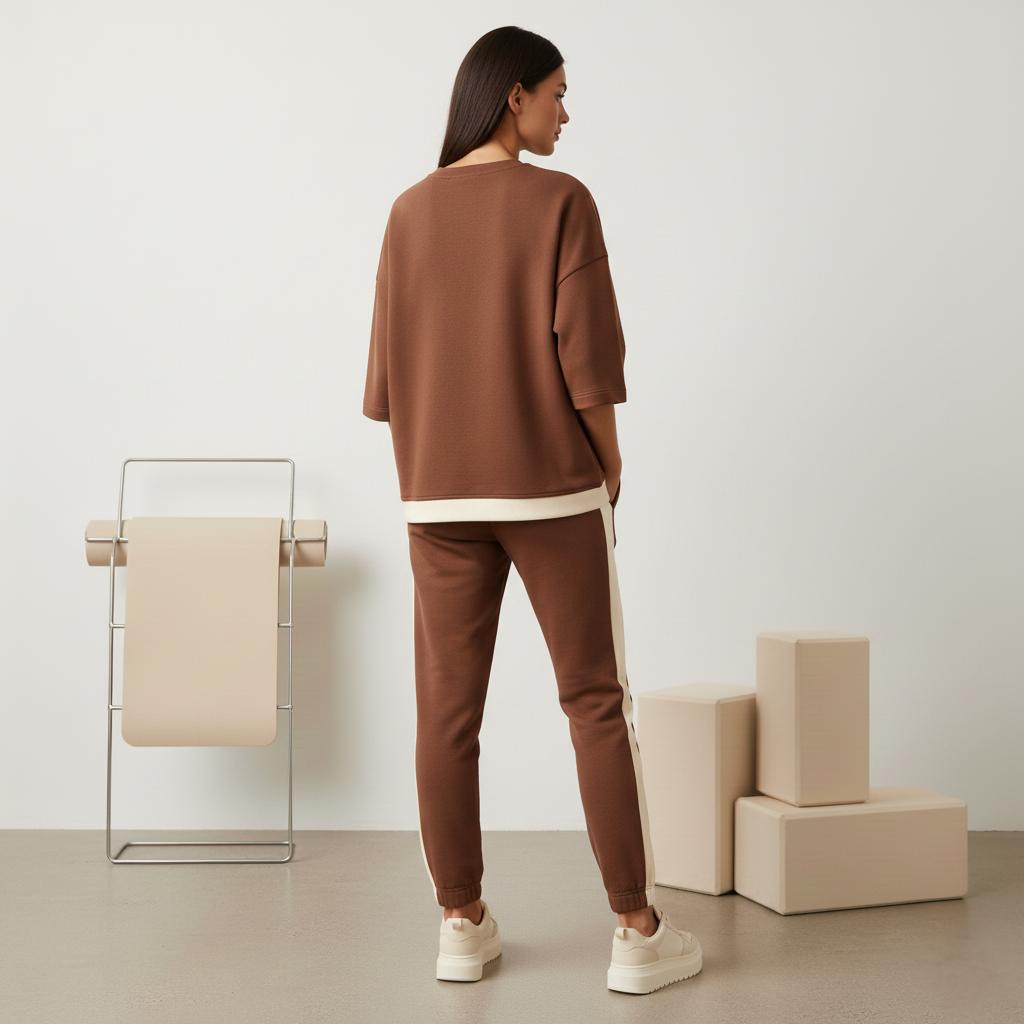 "New York" Coffee Brown Colour Women's Comfortable Co-Ord Set