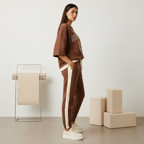 "New York" Coffee Brown Colour Women's Comfortable Co-Ord Set