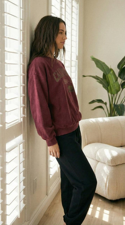 "California" Burgundy Colour Women's Comfortable Co-Ord Set