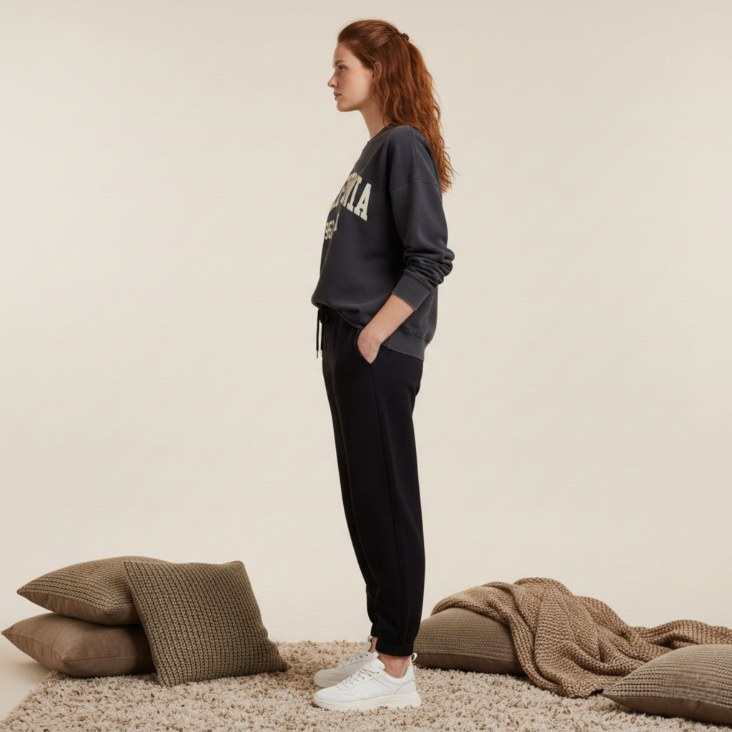 "California" Dark Grey Colour Women's Comfortable Co-Ord Set